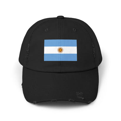 Stylische Unisex-Kappe im Used-Look mit argentinischer Flagge – Lässige Mütze, Modeaccessoire, Geschenkidee, Reisebegleiter, Fanartikel