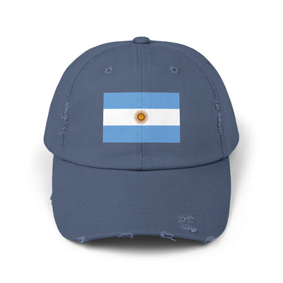 Stylische Unisex-Kappe im Used-Look mit argentinischer Flagge – Lässige Mütze, Modeaccessoire, Geschenkidee, Reisebegleiter, Fanartikel