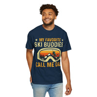 Ski Buddies T-Shirt, Mein Lieblings-Ski-Buddies nennen mich Papa T-Shirt, Unisex-Winterbekleidung, Skigeschenk für Väter, Outdoor-Abenteuer-Shirt