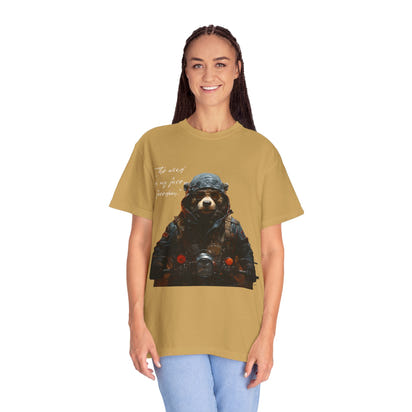 Camiseta unisex teñida con toque artístico (moto)