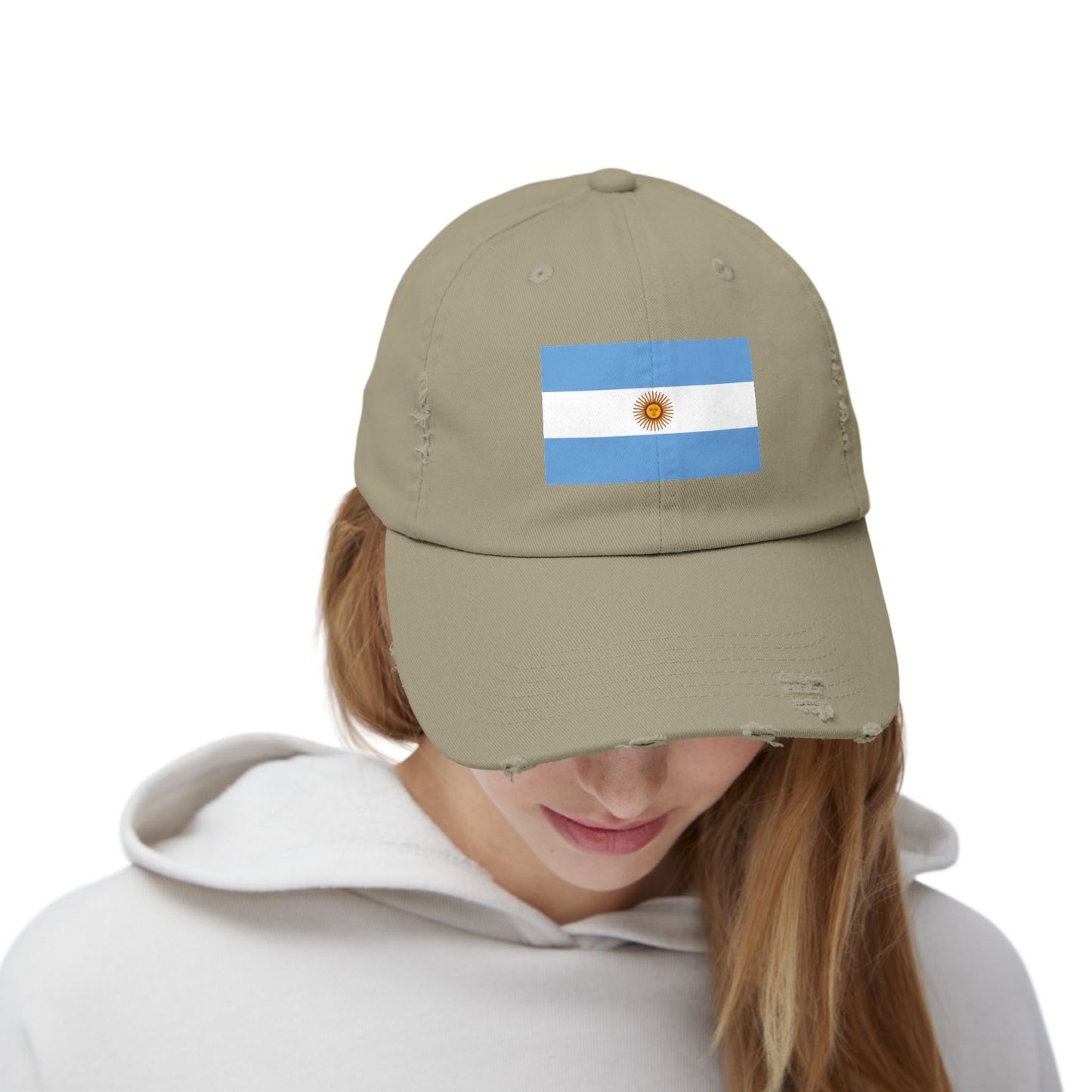 Stylische Unisex-Kappe im Used-Look mit argentinischer Flagge – Lässige Mütze, Modeaccessoire, Geschenkidee, Reisebegleiter, Fanartikel