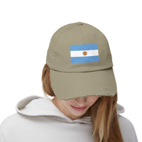 Stylische Unisex-Kappe im Used-Look mit argentinischer Flagge – Lässige Mütze, Modeaccessoire, Geschenkidee, Reisebegleiter, Fanartikel