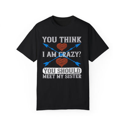 (Schwester) Unisex-T-Shirt aus stückgefärbtem Material