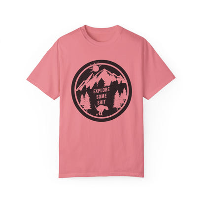 Unisex-T-Shirt aus stückgefärbtem Material