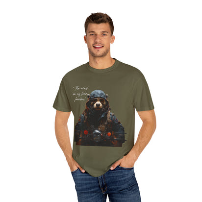 Camiseta unisex teñida con toque artístico (moto)