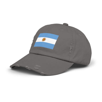 Stylische Unisex-Kappe im Used-Look mit argentinischer Flagge – Lässige Mütze, Modeaccessoire, Geschenkidee, Reisebegleiter, Fanartikel