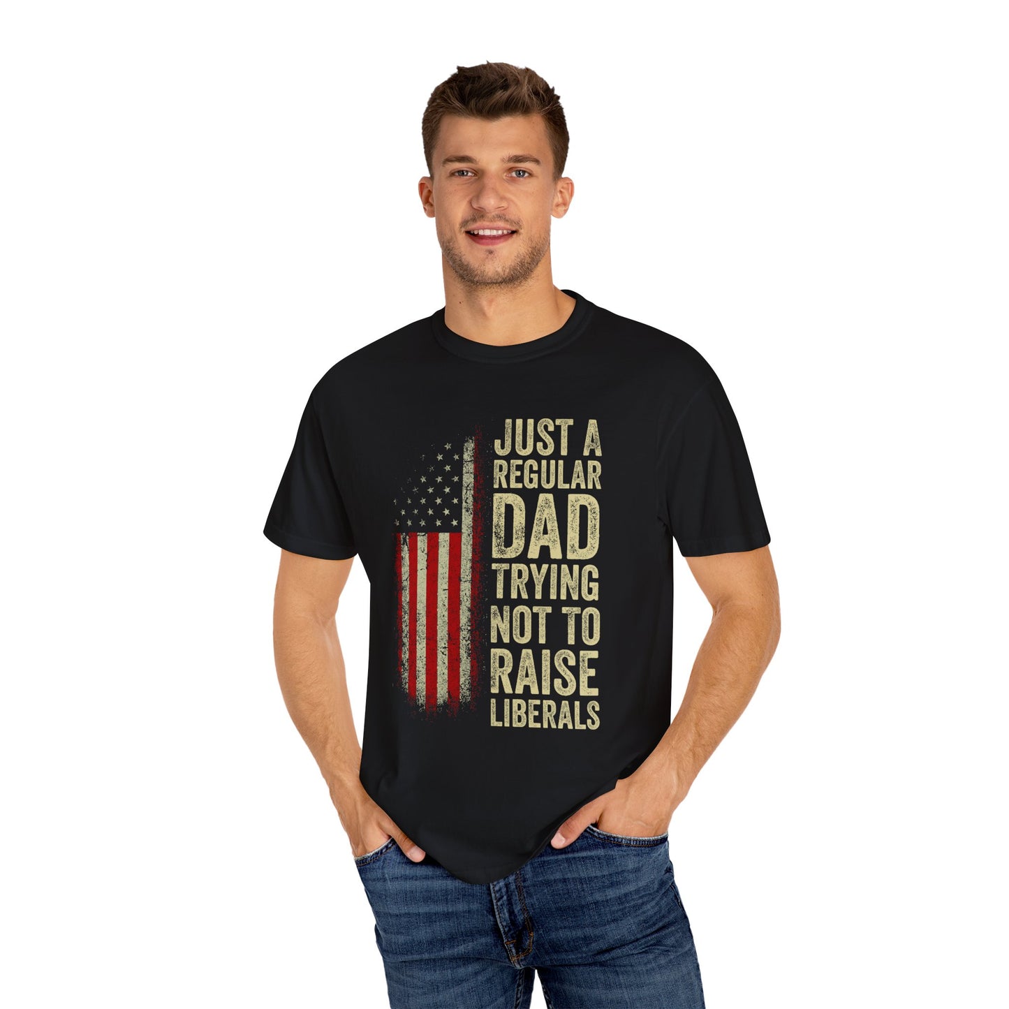 Unisex-T-Shirt mit Papa-Humor, lustiges Papa-Shirt, Vatertagsgeschenk, Freizeit-T-Shirt, patriotische Kleidung für Väter