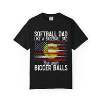 Unisex-T-Shirt mit sportlichem Flaggenmotiv, stückgefärbt, für Dad-Baseball- und Softballfans, lässiges Shirt, Geschenk für die Feiertage, Sommerkleidung, Strand-Feeling