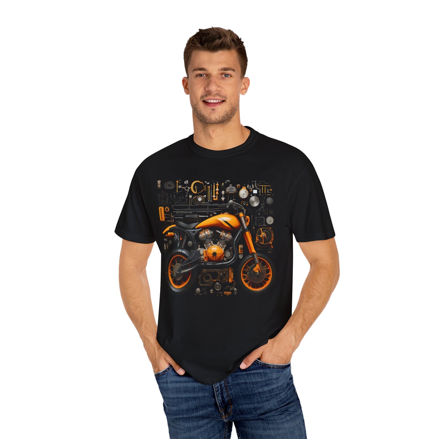 Artistic touch (Motorbike) Unisex Garment-Dyed T-shirt