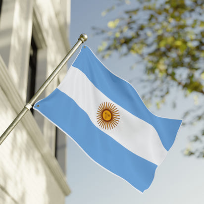 Bandera argentina de doble cara, decoración artesanal para el hogar, decoración de exteriores, pancarta para eventos deportivos, regalo único para los amantes de las banderas.