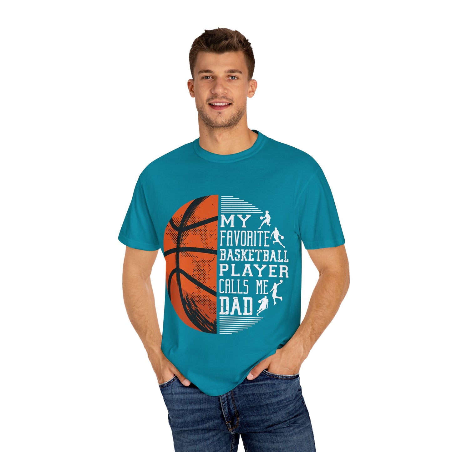 Mein Lieblingsbasketballspieler nennt mich Papa – T-Shirt, Unisex-Sportshirt, Geschenk für sportbegeisterte Väter, Vatertag, Basketball-Fan-Shirt