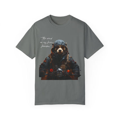 Camiseta unisex teñida con toque artístico (moto)