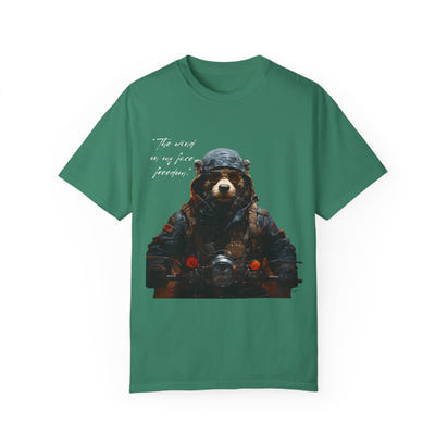 Camiseta unisex teñida con toque artístico (moto)