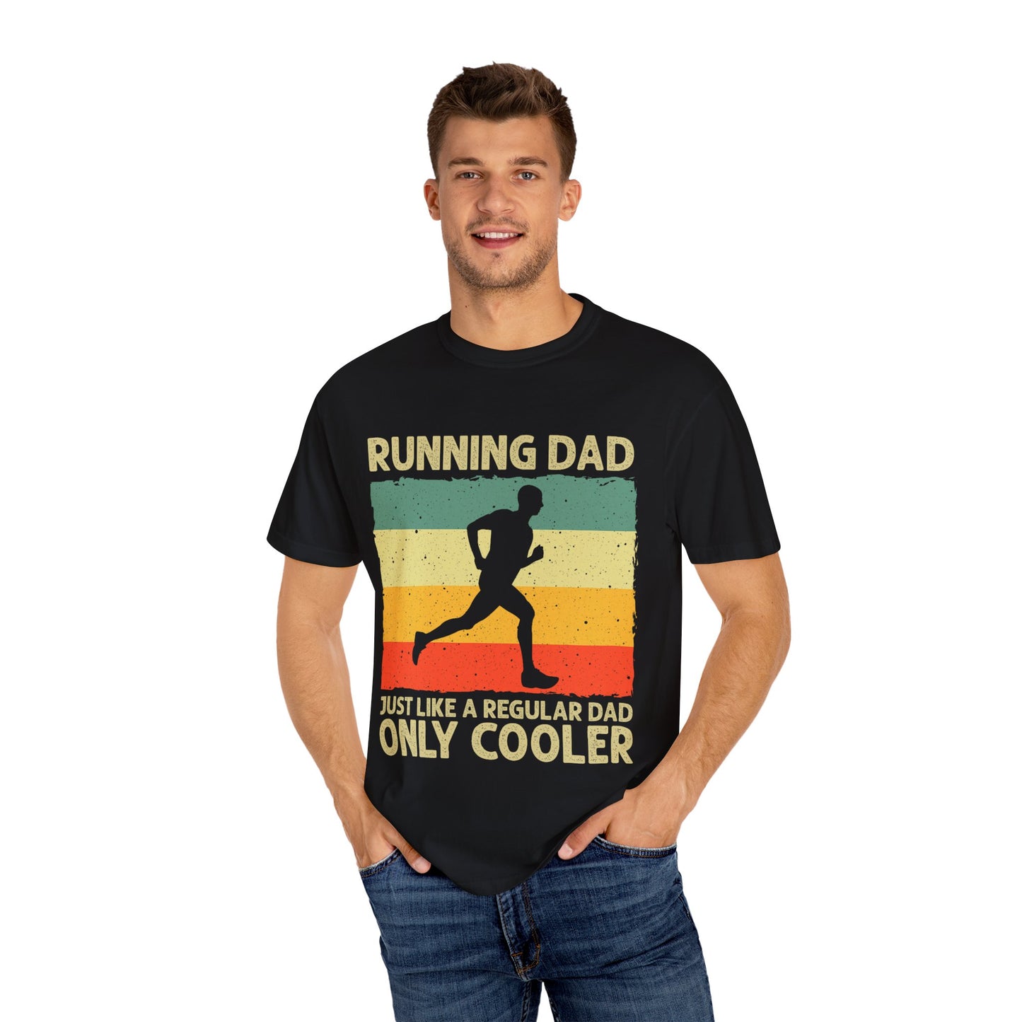 Unisex-T-Shirt für laufende Väter | Geschenk für Läufer, coole Papa-Kleidung, lustiges Papa-Shirt, Vatertagsgeschenk, Freizeitkleidung
