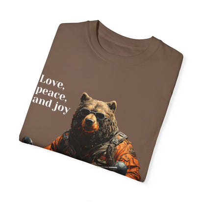 Camiseta unisex teñida con toque artístico (moto)