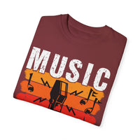 (Música)Camiseta unisex teñida en prenda