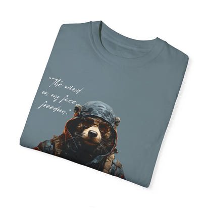 Camiseta unisex teñida con toque artístico (moto)