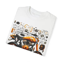 Camiseta unisex teñida con toque artístico (moto)