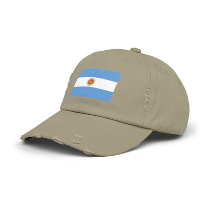 Stylische Unisex-Kappe im Used-Look mit argentinischer Flagge – Lässige Mütze, Modeaccessoire, Geschenkidee, Reisebegleiter, Fanartikel