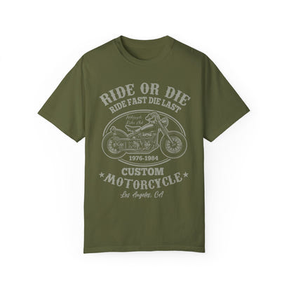 (Motorrad) Unisex-T-Shirt, stückgefärbt