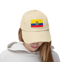 Ecuador-Flagge-Cap im Used-Look, Unisex-Freizeitmütze, Baseballkappe im Used-Look, Geschenk für Reisende, Sommeraccessoire, Outdoor-Ausrüstung
