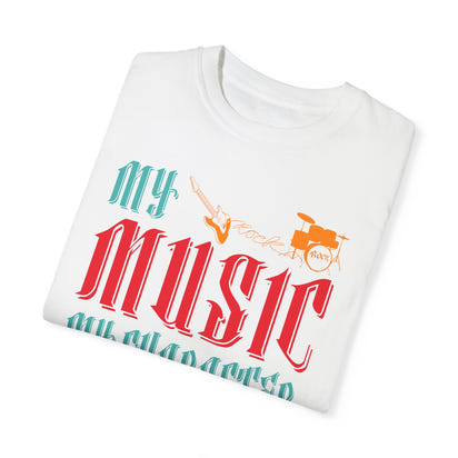 (Música)Camiseta unisex teñida en prenda
