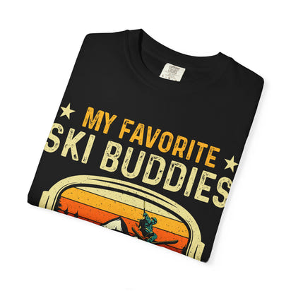 Ski Buddies T-Shirt, Mein Lieblings-Ski-Buddies nennen mich Papa T-Shirt, Unisex-Winterbekleidung, Skigeschenk für Väter, Outdoor-Abenteuer-Shirt