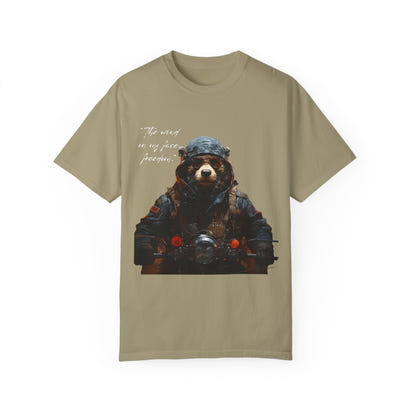 Camiseta unisex teñida con toque artístico (moto)