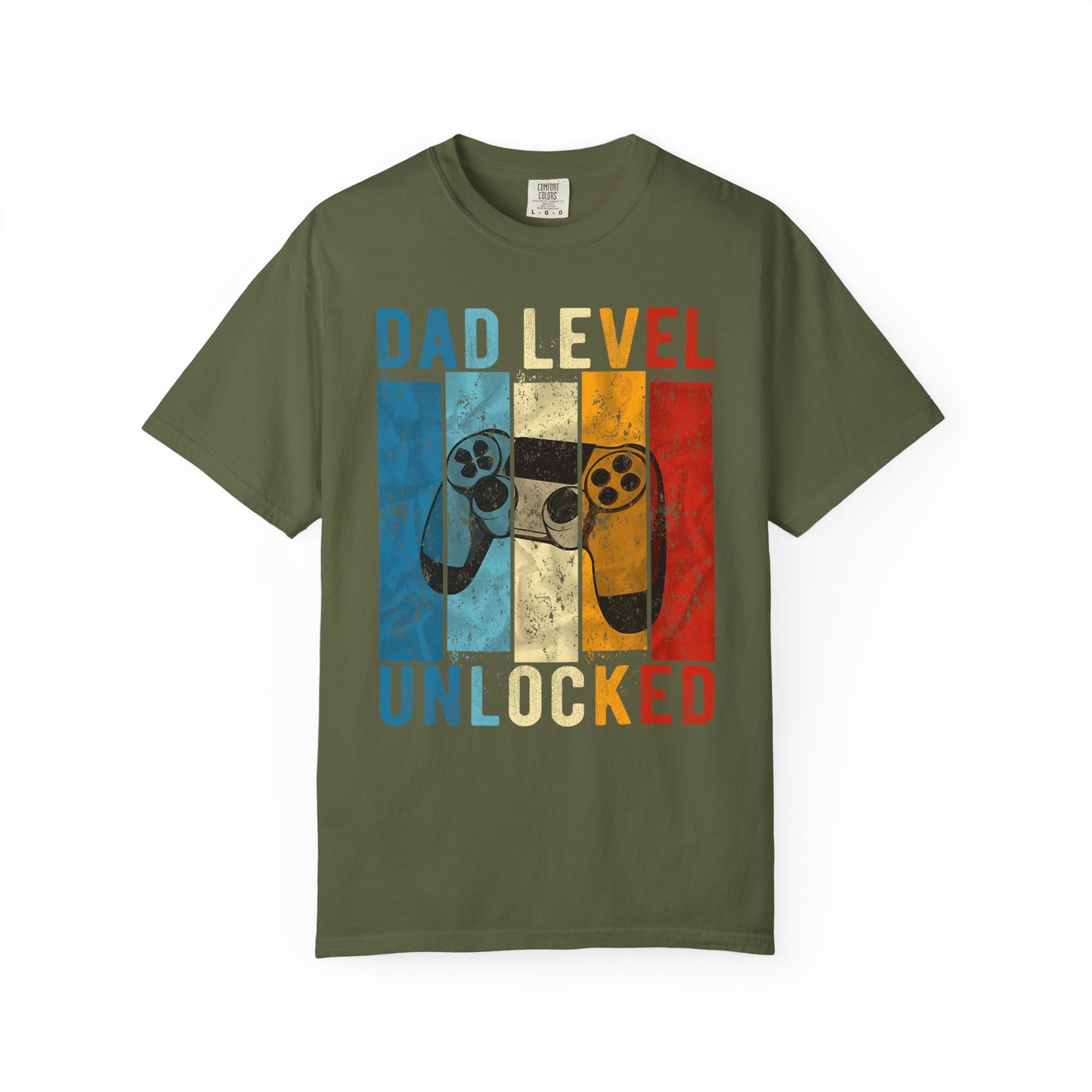 „Dad Level Unlocked“-T-Shirt, Gaming-Shirt, Unisex-Shirt, Vatertagsgeschenk, Gamer-Papa-Kleidung