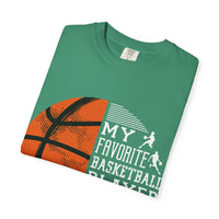 Mein Lieblingsbasketballspieler nennt mich Papa – T-Shirt, Unisex-Sportshirt, Geschenk für sportbegeisterte Väter, Vatertag, Basketball-Fan-Shirt