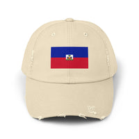 Haitian Flag Distressed Cap, Vintage Hat, Unisex Summer Accessory, Perfect for Holidays, Casual Wear, Gift Idea