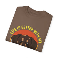 Unisex-T-Shirt aus stückgefärbtem Material