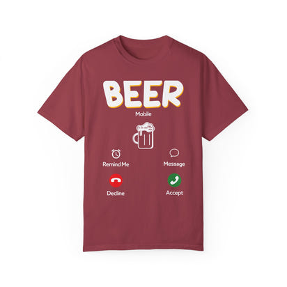 Unisex-T-Shirt mit Alkohol-Motiv, stückgefärbt