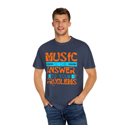 (Musik)Unisex-T-Shirt aus stückgefärbtem Material