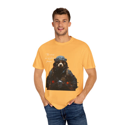 Camiseta unisex teñida con toque artístico (moto)