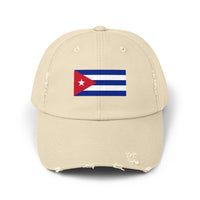 Cuban Flag Unisex Distressed Cap, Casual Headwear, Gift for Him/Her, Summer Accessory, Travel Essentials, Vintage Look