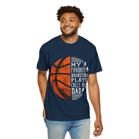 Mein Lieblingsbasketballspieler nennt mich Papa – T-Shirt, Unisex-Sportshirt, Geschenk für sportbegeisterte Väter, Vatertag, Basketball-Fan-Shirt