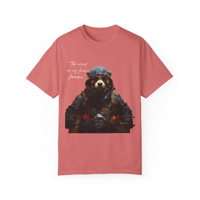 Camiseta unisex teñida con toque artístico (moto)