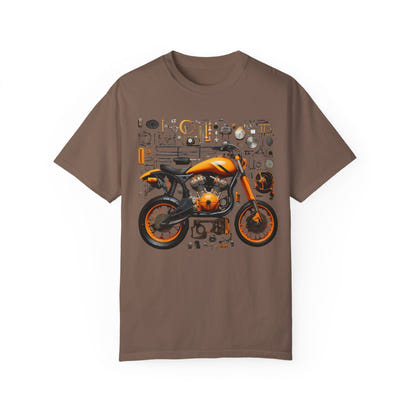 Camiseta unisex teñida con toque artístico (moto)