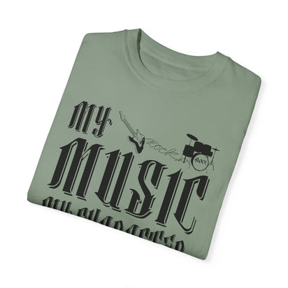 (Musik)Unisex-T-Shirt aus stückgefärbtem Material