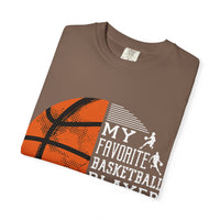 Mein Lieblingsbasketballspieler nennt mich Papa – T-Shirt, Unisex-Sportshirt, Geschenk für sportbegeisterte Väter, Vatertag, Basketball-Fan-Shirt