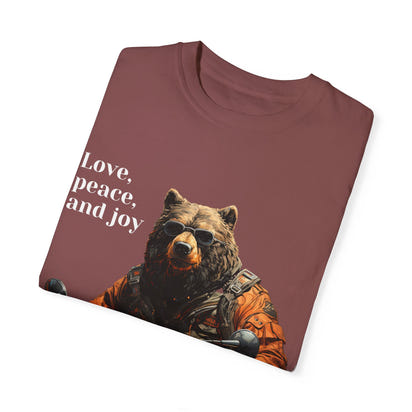 Camiseta unisex teñida con toque artístico (moto)