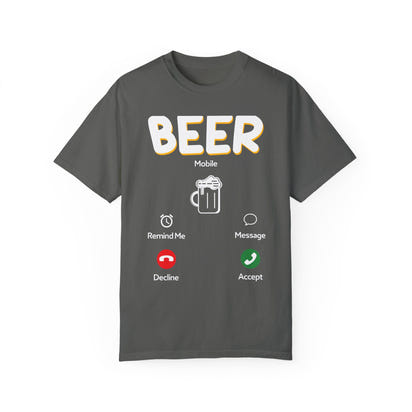 Unisex-T-Shirt mit Alkohol-Motiv, stückgefärbt