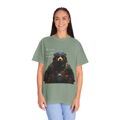 Camiseta unisex teñida con toque artístico (moto)