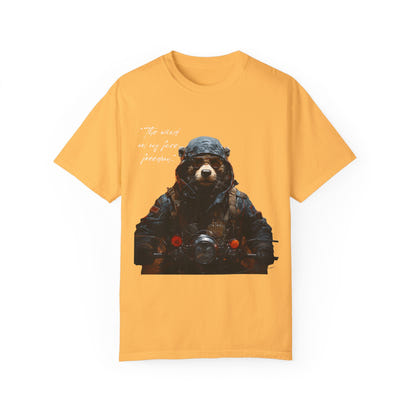 Camiseta unisex teñida con toque artístico (moto)