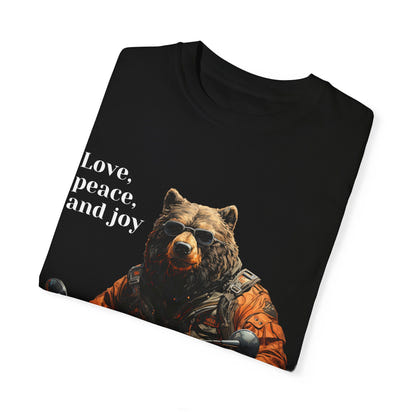 Camiseta unisex teñida con toque artístico (moto)