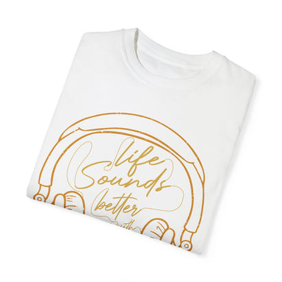 (Música)Camiseta unisex teñida en prenda