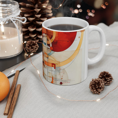 Taza de cerámica con toque artístico de 11 oz