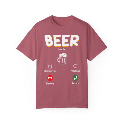 Unisex-T-Shirt mit Alkohol-Motiv, stückgefärbt