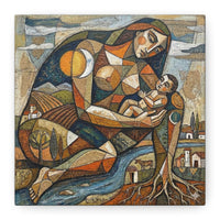 Abstract Mother and Child Matte Canvas Wall Art — Stretched 1.25"